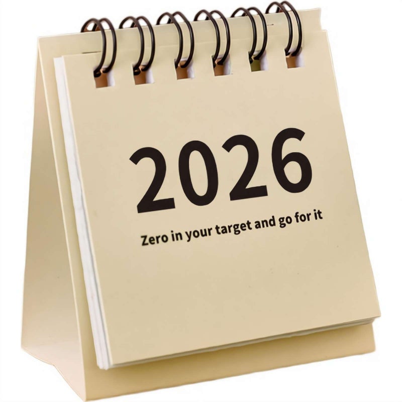 2026 Simple Desk Calendar, Mini Portable Style, Desktop Decor for Check-In Planning & Daily Scheduling (White) - Image 1